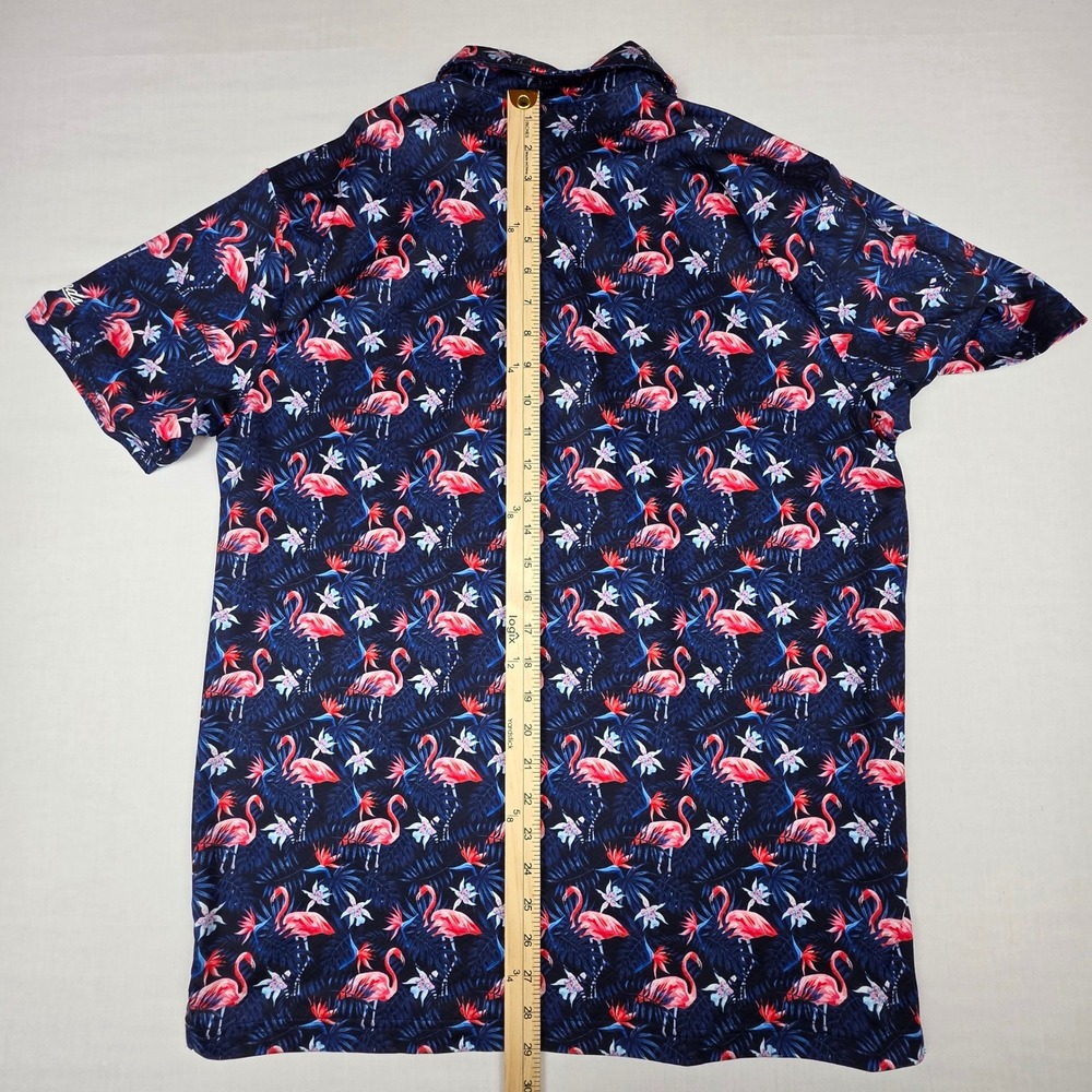 Golf Gods Australia Flamingo  Polo Shirt Mens Large Navy Blue Performance Poly - Picture 7 of 9